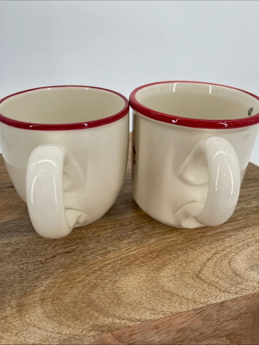 Sur La Table Jacques Pepin Rooster Collection Discontinued Earthenware Mugs-Two